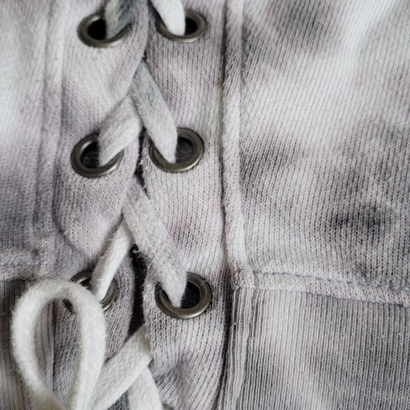 American Eagle Outfitters Blue Tie Dye Sweatshirt with Side Lace - Size Small - Picture 4 of 7